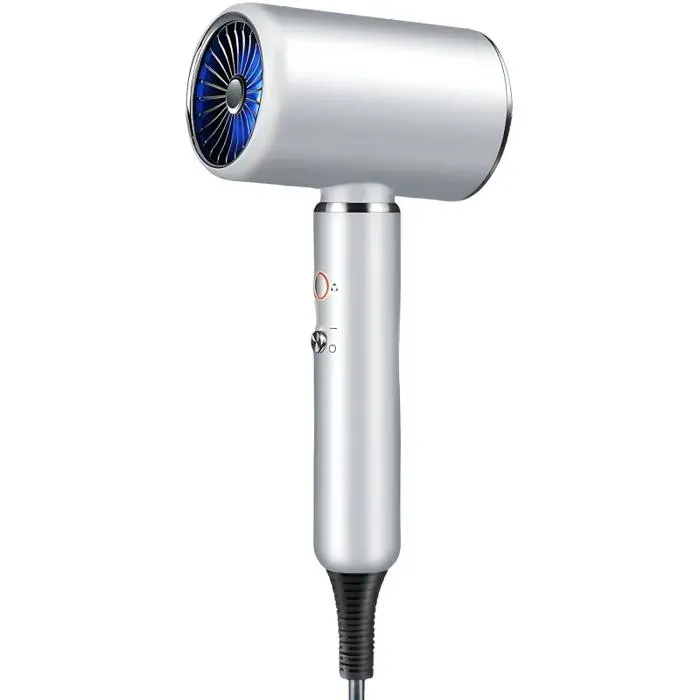 Sèche-cheveux 2000 watts air chaud et froid ions négatifs design ergonomique soin doux des cheveux portable blanc