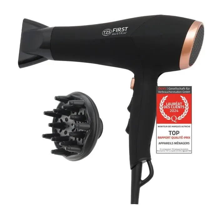 Sèche-cheveux 2200 W ions coiffage doux 3 réglages de chaleur et 2 réglages de ventilateur