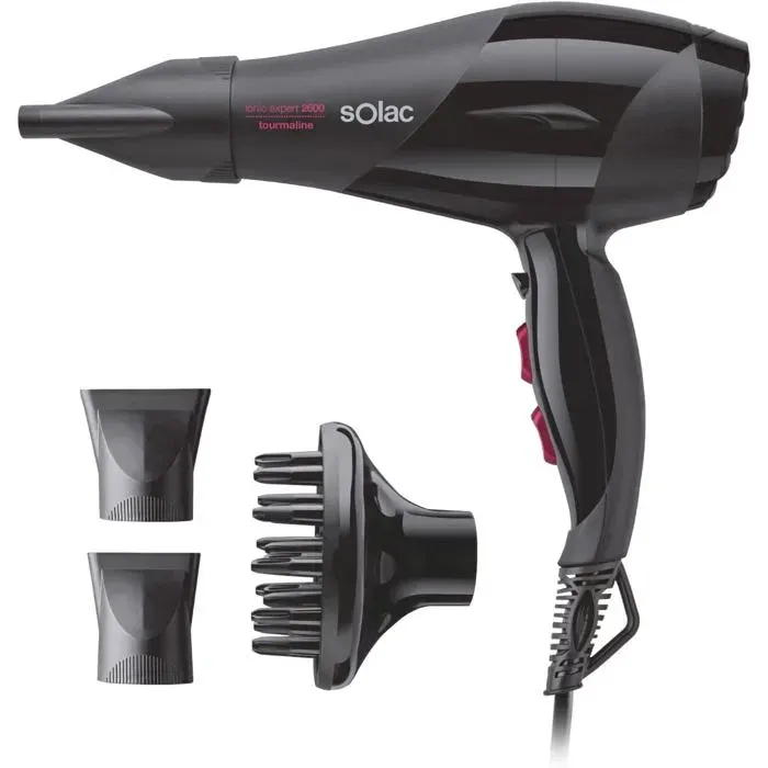 Sèche-cheveux 2600W tourmaline Expert SP7170 2 vitesses 3 températures ionique anti-frisottis diffuseur séchage rapide