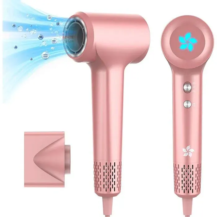 Sèche-cheveux 400 millions plasma 1500W professionnel moteur sans balais 110 000 tr/min or rose rose ASPIRATEUR