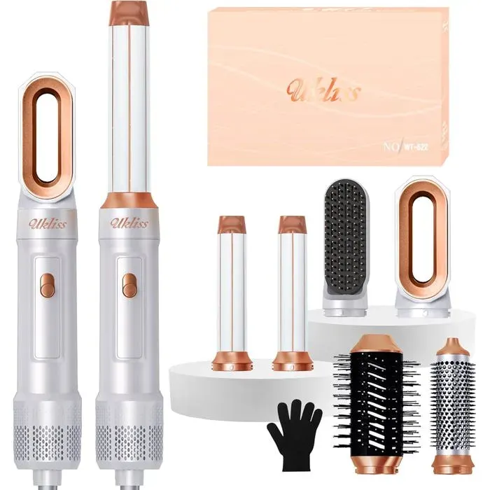 Seche Cheveux 6 En 1 Brosse Chauffante Brushing Et 1000W Sèche-CheveuxBoucleur A AirBrosse Lissante ChauffanteThermal BrushBro