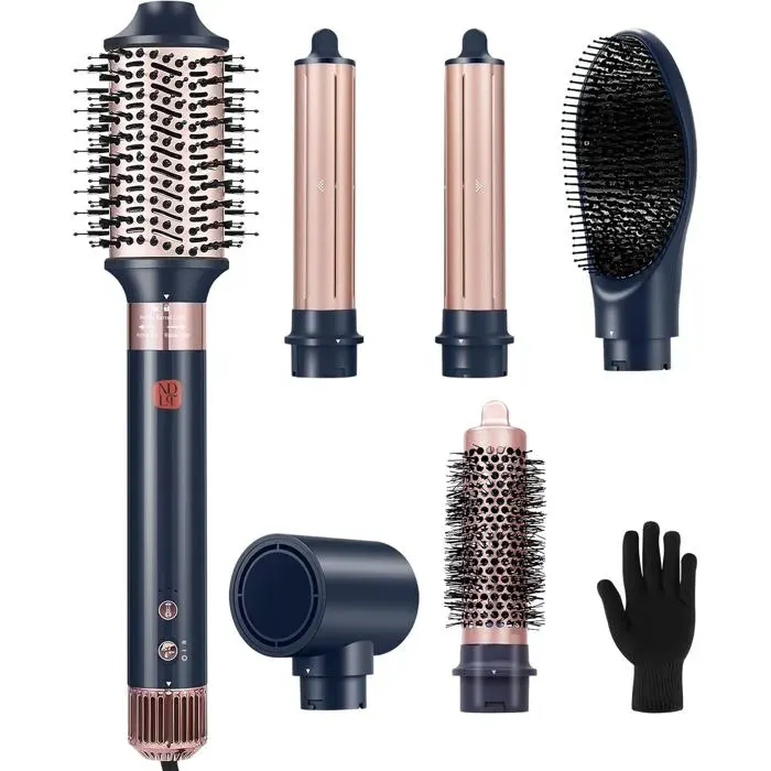 Sèche-Cheveux 6 En 1 - ETHNICS ORIGINS - 1000 Watts - Couleur Bleu - Mixte - Brosse Soufflante