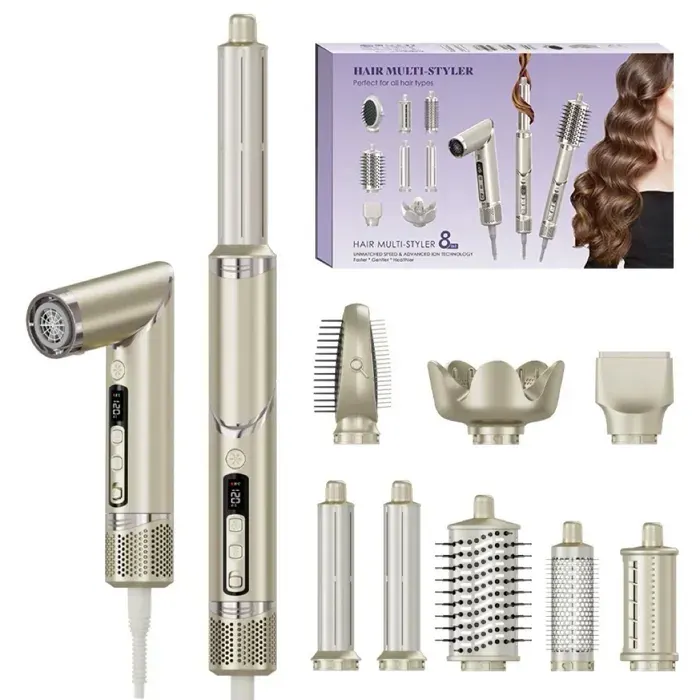 Sèche-cheveux 8 en 1 avec technologie de soins capillaires à ions négatifs faible bruit haute vitesse