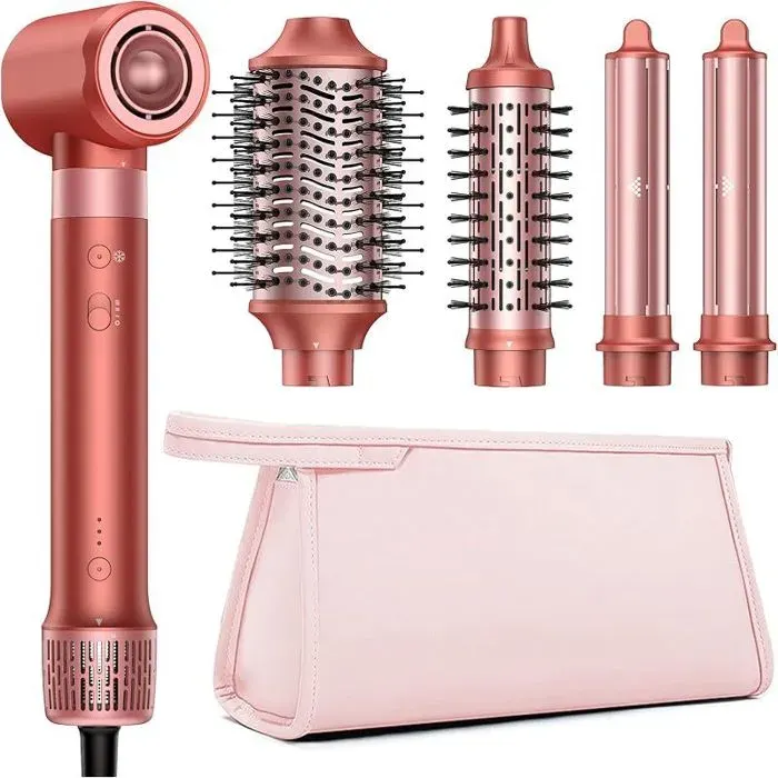Sèche Cheveux & Air Styler 5 en 1 Brosse Soufflante avec Séchage Rapide Sans Dommages Causés par Volumisation Bouclage Lisser