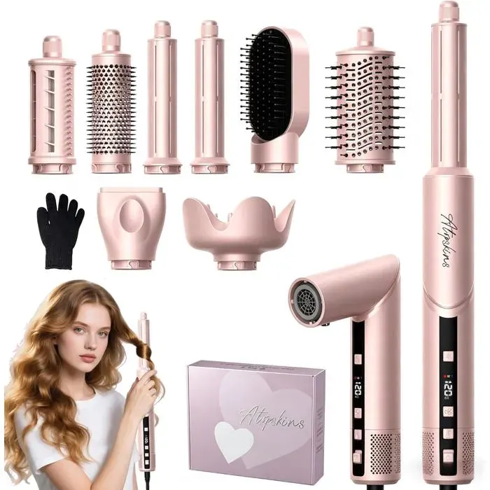 Sèche Cheveux Air Styler 8 En 1110000 U/Min Seche Cheveux Avec DiffuseurBoucleur A Cheveux AutomatiqueBrosse SoufflanteBrosse