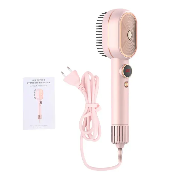 Sèche-cheveux brosse AE-582 – Nosheir – 110 000 tr/min 2-en-1 séchage+lissage – matin express – rose 220V