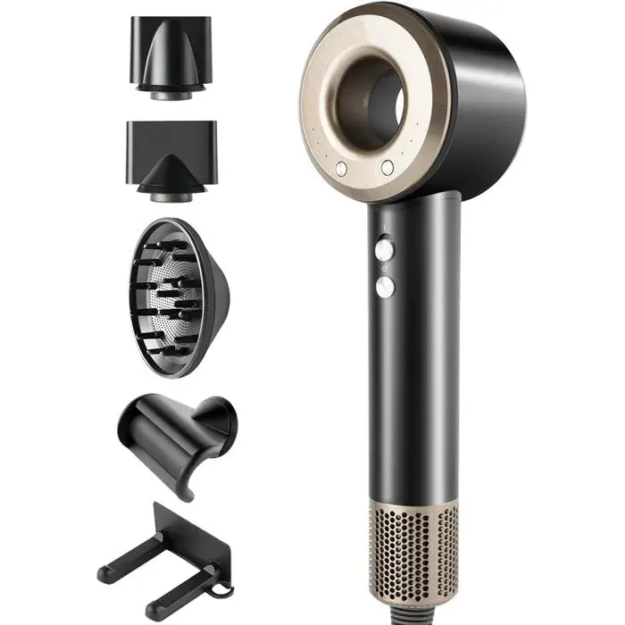 Sèche-Cheveux Brushless 110 000 Tr/Min 500 Millions d’Ions Séchage Rapide Faible Bruit 72 dB Maison et Voyage