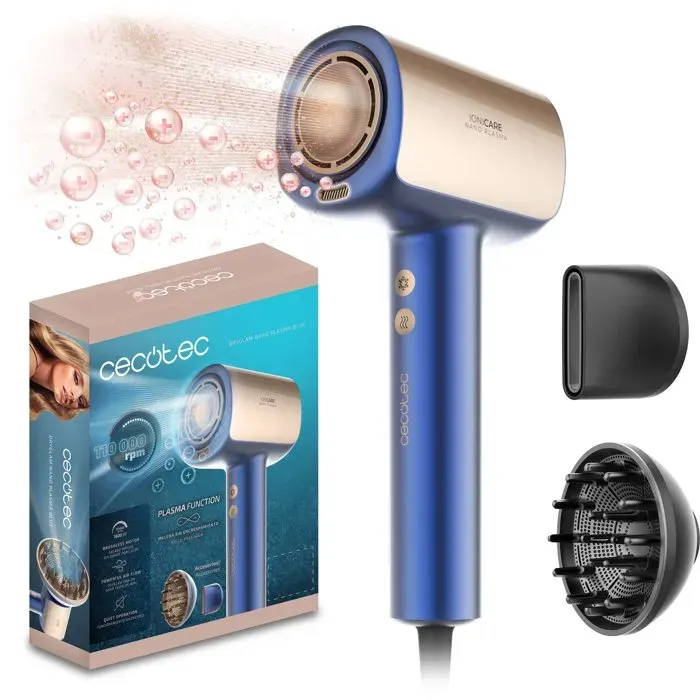Sèche-cheveux - CECOTEC - DryGlam Nano Plasma Blue - 1600 W