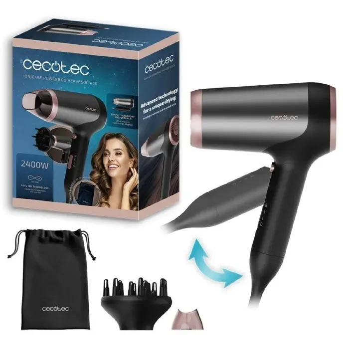 Sèche-cheveux - CECOTEC - IoniCare Power&Travel - 2400W - Moteur DC pliable - Technologie ionique
