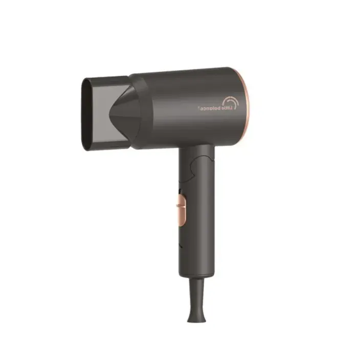 Sèche-cheveux de voyage - LITTLE BALANCE - Ionic - 1200 W -120-230V - 2 températures - 2 vitesses - Noir mat soft/or