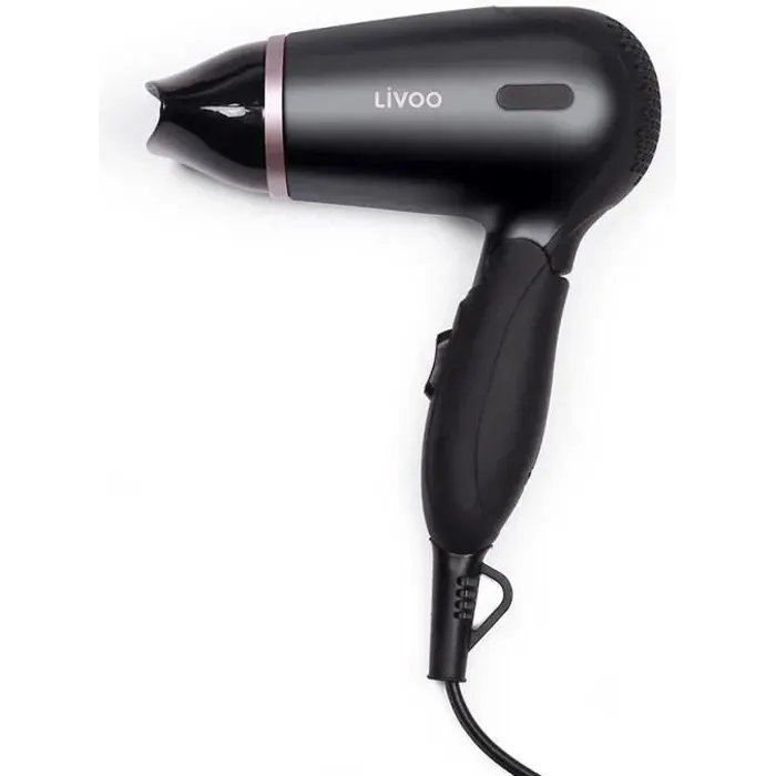 Sèche-cheveux de voyage LIVOO DOS175 - 2 vitesses - Bi-voltage 120/230 Volts - Poignée ergonomique pliable