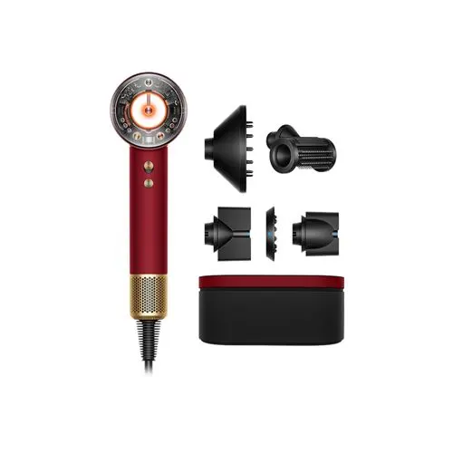 Sèche-cheveux Dyson Supersonic Nural Cheveux lisses à ondulés Velours Rouge et Or