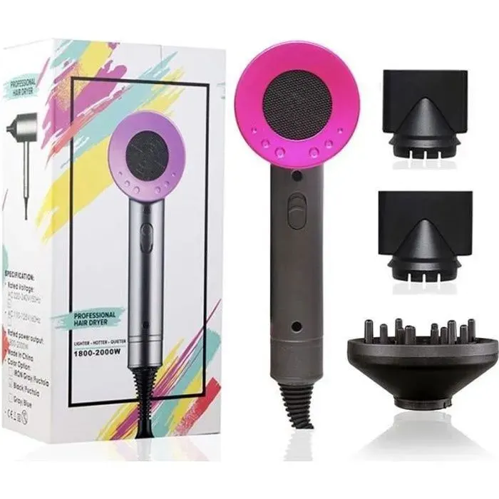 Sèche-cheveux électrique - Keeper - 2000W - Ions négatifs - 3 vitesses - Léger et portable