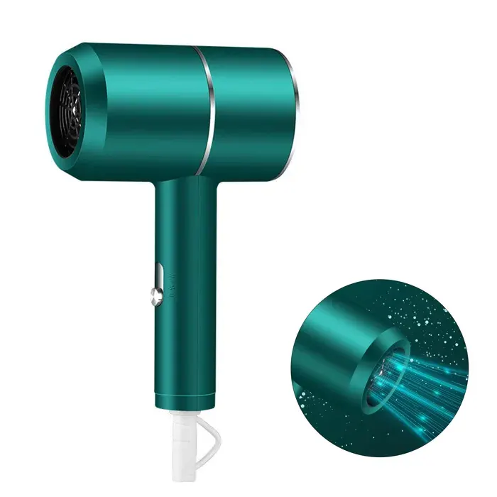 sèche-cheveux - FAMICAM - 850W 24.5 cm 3 vitesses réglables Soins capillaires ioniques Température constante intelligente Pales — coloris Vert