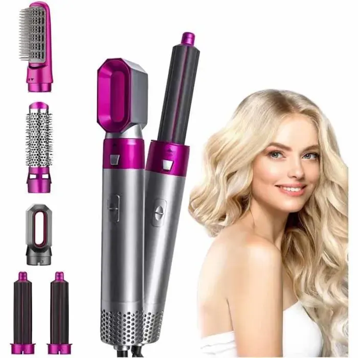 Sèche-cheveux - FOLAYA - 5 en 1 - Ions Négatifs - 1000W - Température réglable