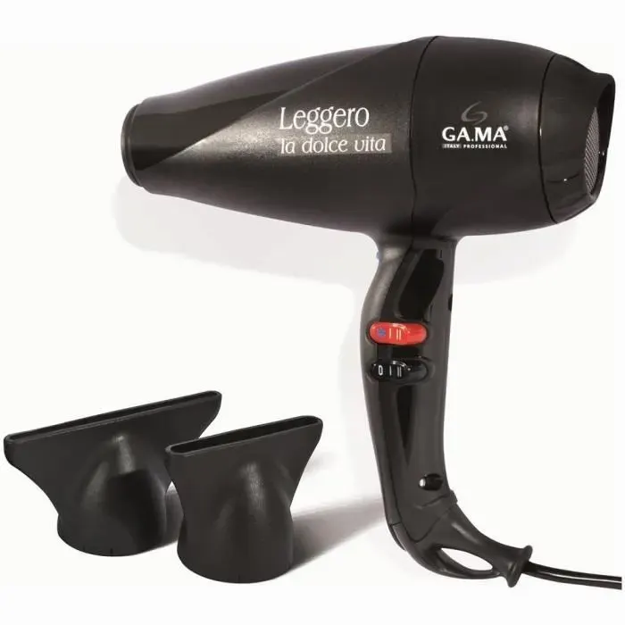 Sèche cheveux - Gama A21.LEGGERO.NR - Puissance 2100 W - 4 températures - 2 vitesses - Bouton air froid