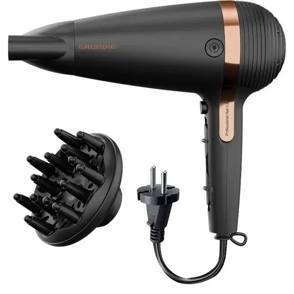 Sèche-Cheveux - GRUNDIG - HD7081 - 2100W - Cordon Rétractable - Fonction Ionique - 2 Vitesses