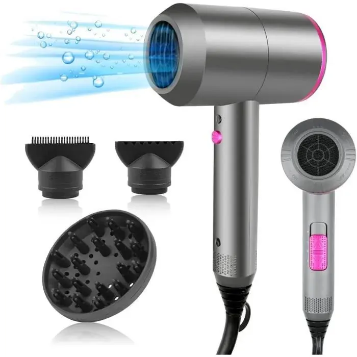 Sèche-cheveux - HAPPYGOO - Professionnel Ionique - 1500W - 3 Températures - 2 Concentrateurs
