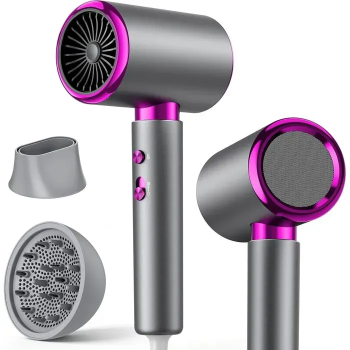 Sèche-cheveux ionique 1500W 4 températures 3 vitesses écran digital voyage séchage rapide contrôle précis