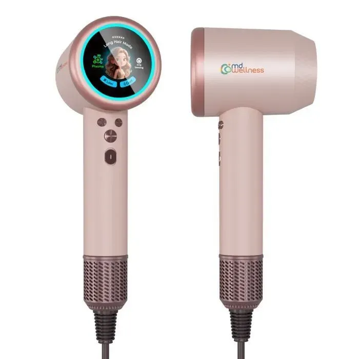 Sèche-cheveux ionique 2000 W – Séchage rapide – Écran LCD – 6 modes – Silencieux – Diffuseur & concentrateur