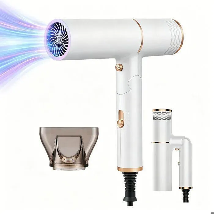 Sèche-Cheveux Ionique Anti-Frizz 160000 tr/min 3 températures / 2 vitesses Léger Contrôle Intelligent avec concentrateur