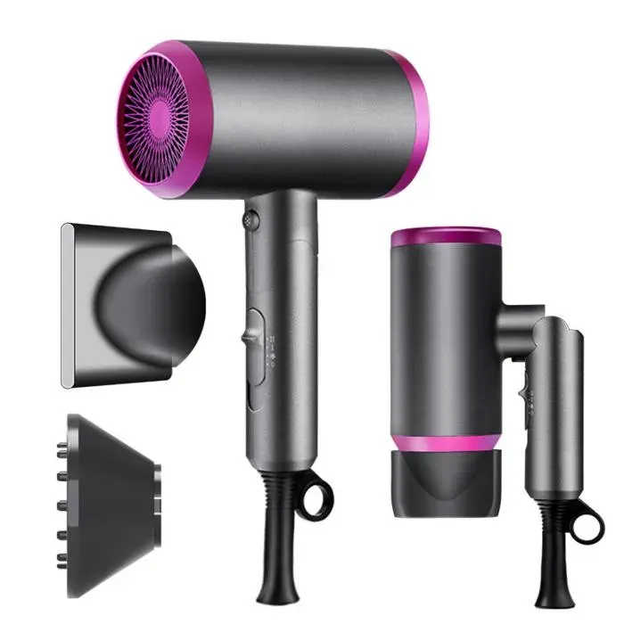 Sèche-cheveux ionique chaud/froid pliable protection surchauffe embouts coiffage voyage
