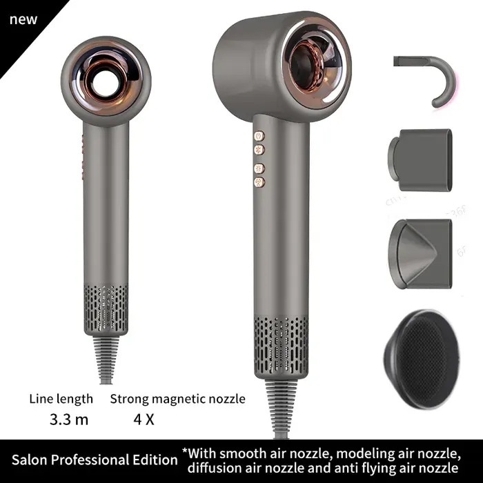 Sèche-cheveux ionique - SenCiciMen - 220V - Gris - 3.0M - Anion - Thermostatique - Air chaud/froid - 5 vitesses