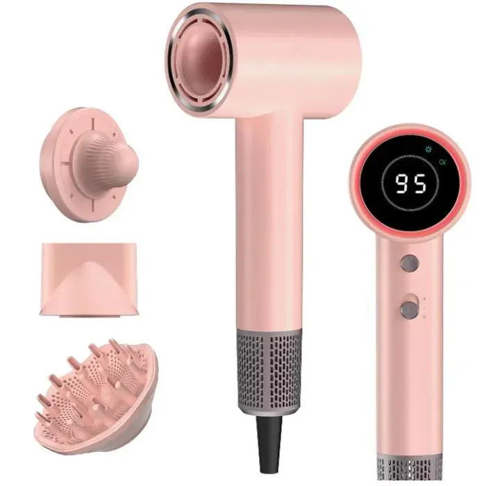 Seche Cheveux Ionique180 000 tr/min Sèche Cheveux Professionnel–Séchage 5X Plus RapideLéger Compact4 (Rose)
