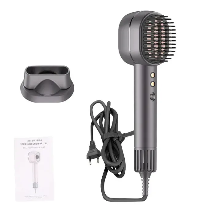 Sèche-cheveux lisseur 2-en-1 – Nosheir – AE-581 110 000 tr/min – séchage rapide 20 m/s – lumière rouge soin – gris EU 220V