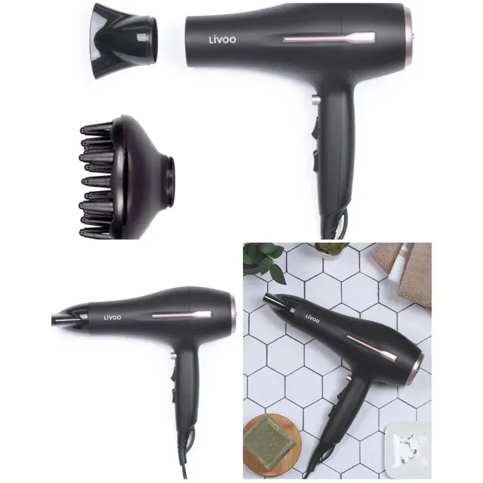 Sèche-cheveux - LIVOO - Iconique - 2000W - 3 Températures - 2 Vitesses