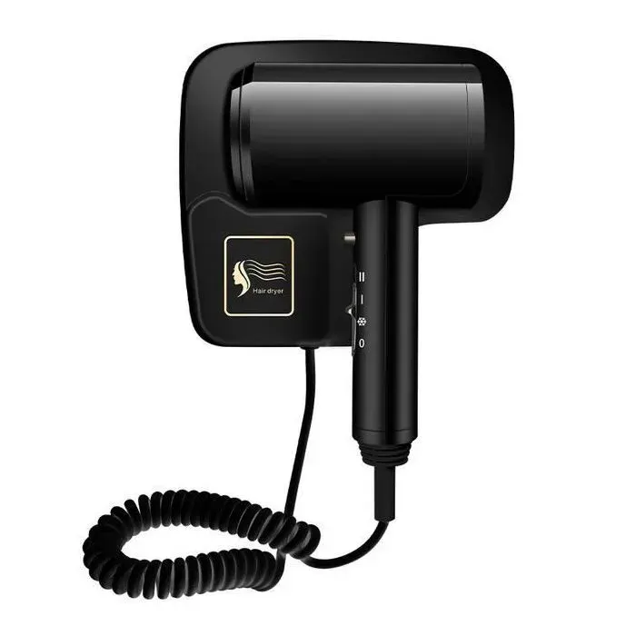 Sèche-cheveux noir A-Sèche cheveux mural professionnel 220V température constante avec support et Base sa Multicolore SECHE-CHEVEUX