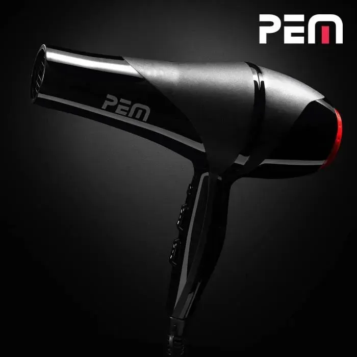 Sèche cheveux noir mat et brillant 2000W - 2 vitesses/3 modes chaleur
