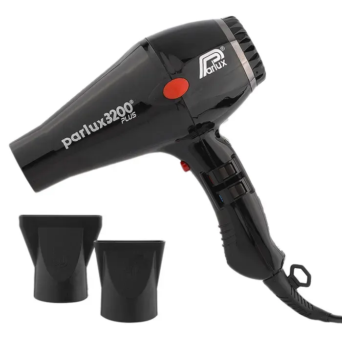 Sèche-cheveux - PARLUX 3200 Plus - 1900W - Débit dair 71m3/h - 4 températures - 2 vitesses - Noir