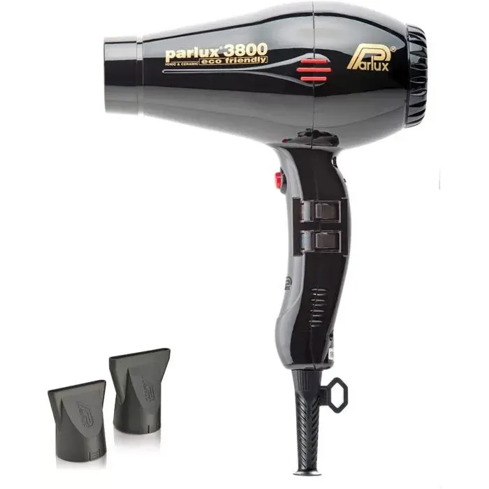 Sèche-cheveux - PARLUX - 3800 Ionic Eco Friendly - 2100 - Débit dair 75 m3/h noir# SECHE-CHEVEUX