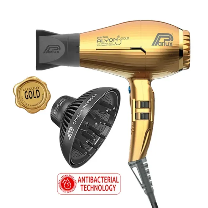 Sèche-cheveux - Parlux - Alyon Gold Edition - 2200W - Diffuseur inclus - Ioniseur dair