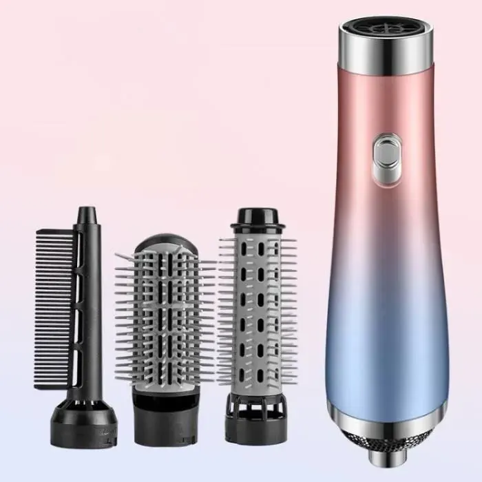 Sèche-cheveux Peigne Ion Hair Fluffy Hot Air Peigne Peigne 3 en 1 - Gradient Powder Multicolore SECHE-CHEVEUX