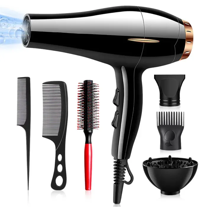 Seche Cheveux Professionnel 2400W Puissant Moteur AC Sèche Température Constante avec 3 Niveaux de Températures 3 Vitesses