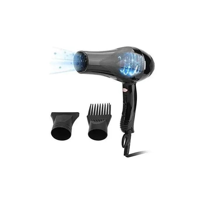 Sèche cheveux Professionnel - 3000W séchage rapide Ionique négatif et température constante - Pour salon - Avec 2 buses