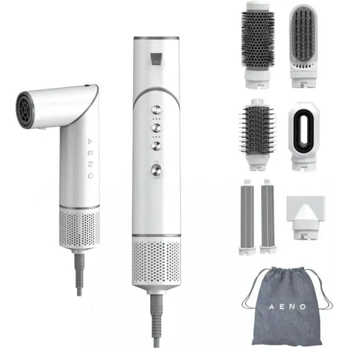 Sèche-cheveux professionnel - AENO - Bigoudi HS1 - Blanc - 3 vitesses - Ioniseur — coloris Blanche