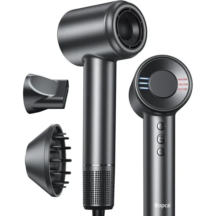 Seche Cheveux Professionnel avec Diffuseur - 160000rpm Séchage Rapide pour les BouclesSèche Cheveux Ionique avec 500 Millions