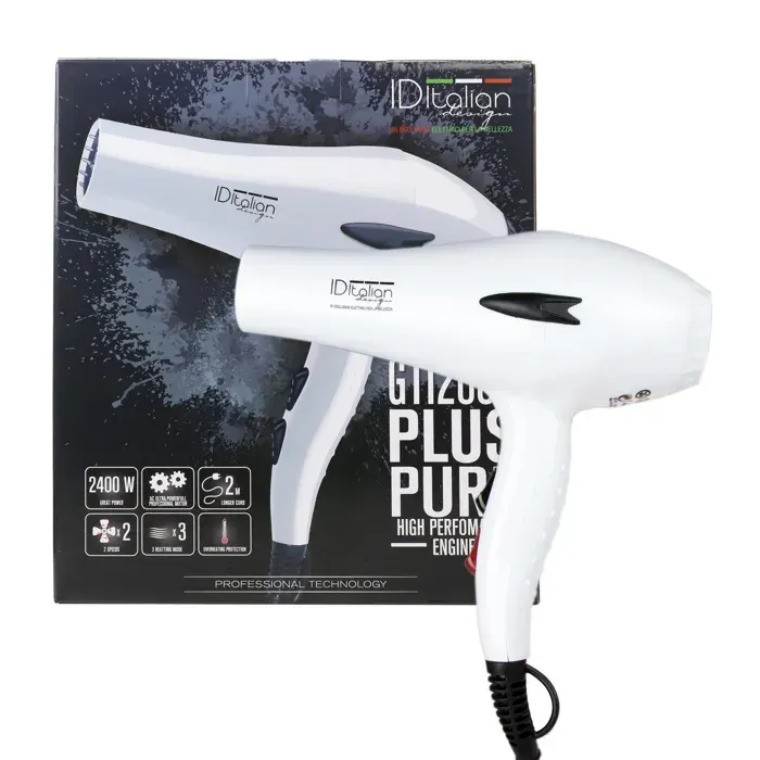 Sèche-Cheveux Professionnel GTI 2000 W avec 2 vitesses et 3 ajustements de température Blanc - Italian Design