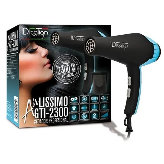 Sèche-cheveux professionnel GTI 2300 AIRLISSIMO bleu azur - ITALIAN DESIGN - 2300W