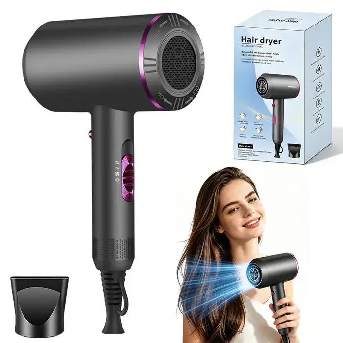 Sèche cheveux professionnel ionique 2400W haute vitesse - 55°C constant & 55dB silencieux - Salon à domicile - Protection thermique