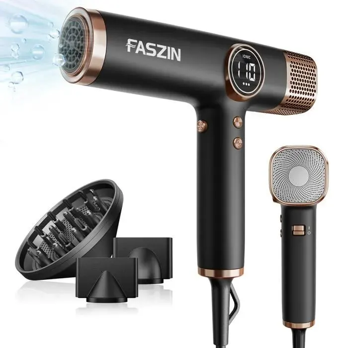 Sèche Cheveux professionnel Ionique Faszin 1600W Léger Avec Moteur Haute Vitesse 110 000 Tr/Min avec Ionique 200 Millions