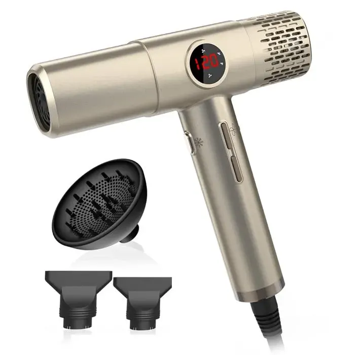 Sèche-cheveux professionnel ionique haute vitesse pour femmes avec diffuseur et moteur puissant de 1800 W.-B
