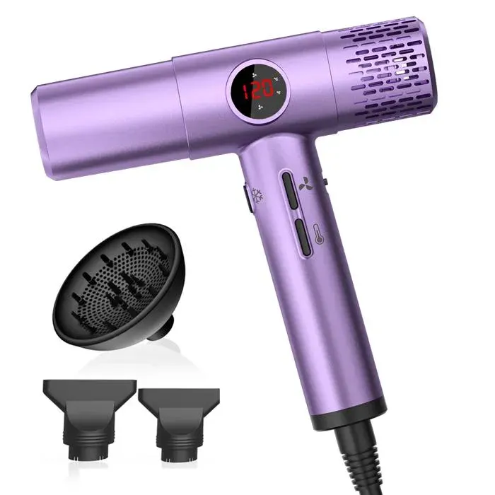 Sèche-cheveux professionnel ionique haute vitesse pour femmes avec diffuseur et moteur puissant de 1800 W.-C