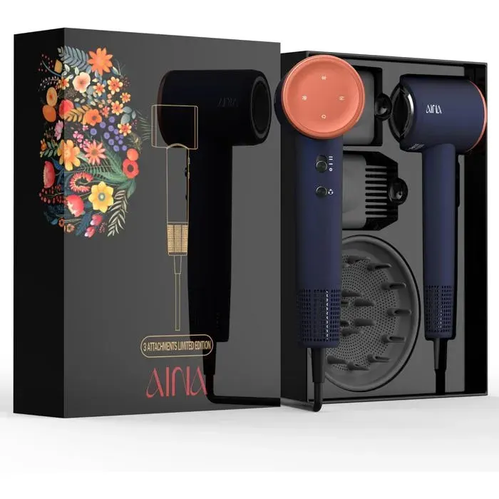 Sèche-Cheveux Professionnel Ionique - SUTEO - AINA X1 - Moteur Sans Balais - 1600 Watts - Bleu