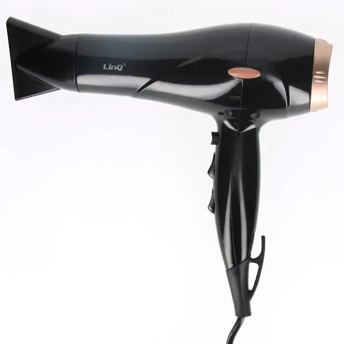 Sèche-cheveux professionnel - LINQ - 2600W - Noir-Or - Embout amovible - Ioniseur dair