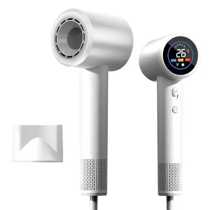 Seche Cheveux Professionnel - Moteur Haute Vitesse 110000 tr/min 300 Millions Ionique Négatifs Embout Magnétique Écran LED