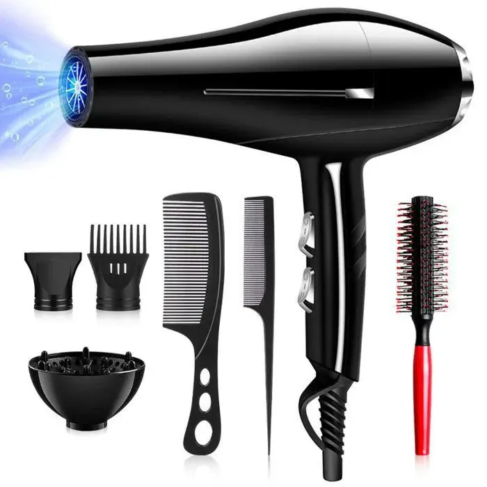 Sèche-cheveux professionnel puissant 3000 W，3 niveaux de température 3 vitesses pour usage domestique